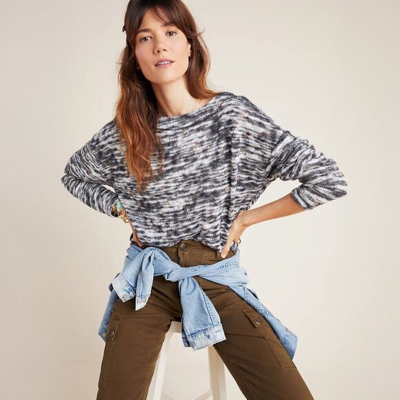 Anthropologie Astra Space-Dyed Hacci Pullover - sz Medium - Picture 1 of 4